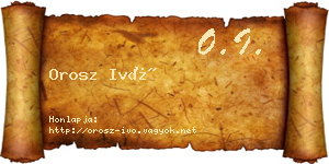 Orosz Ivó névjegykártya
