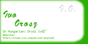 ivo orosz business card